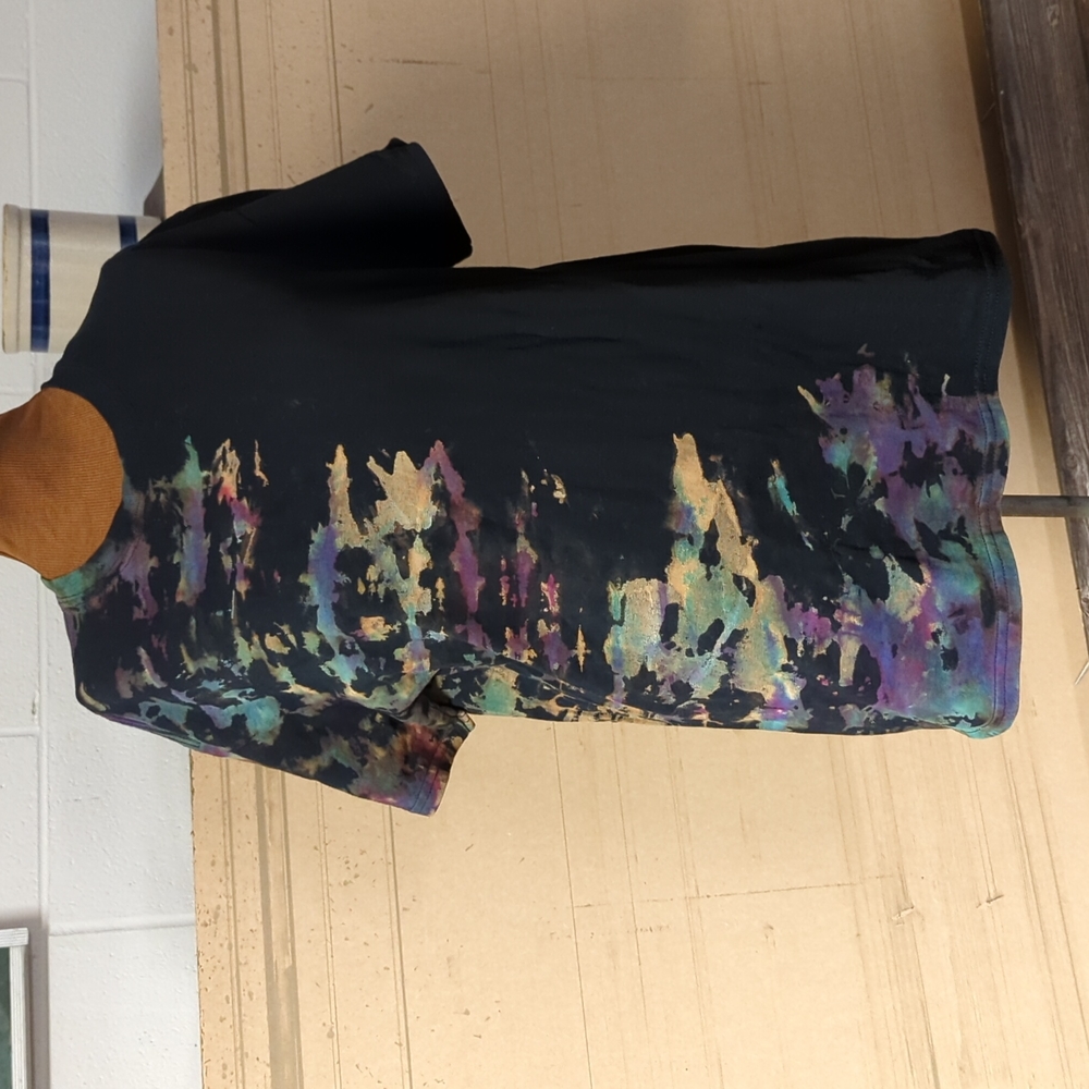 Womens handmade black tye dye tshirt size M